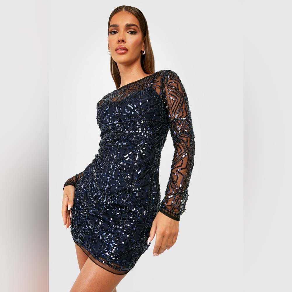 Cobalt Boutique Embellished Bodycon Dress Boohoo